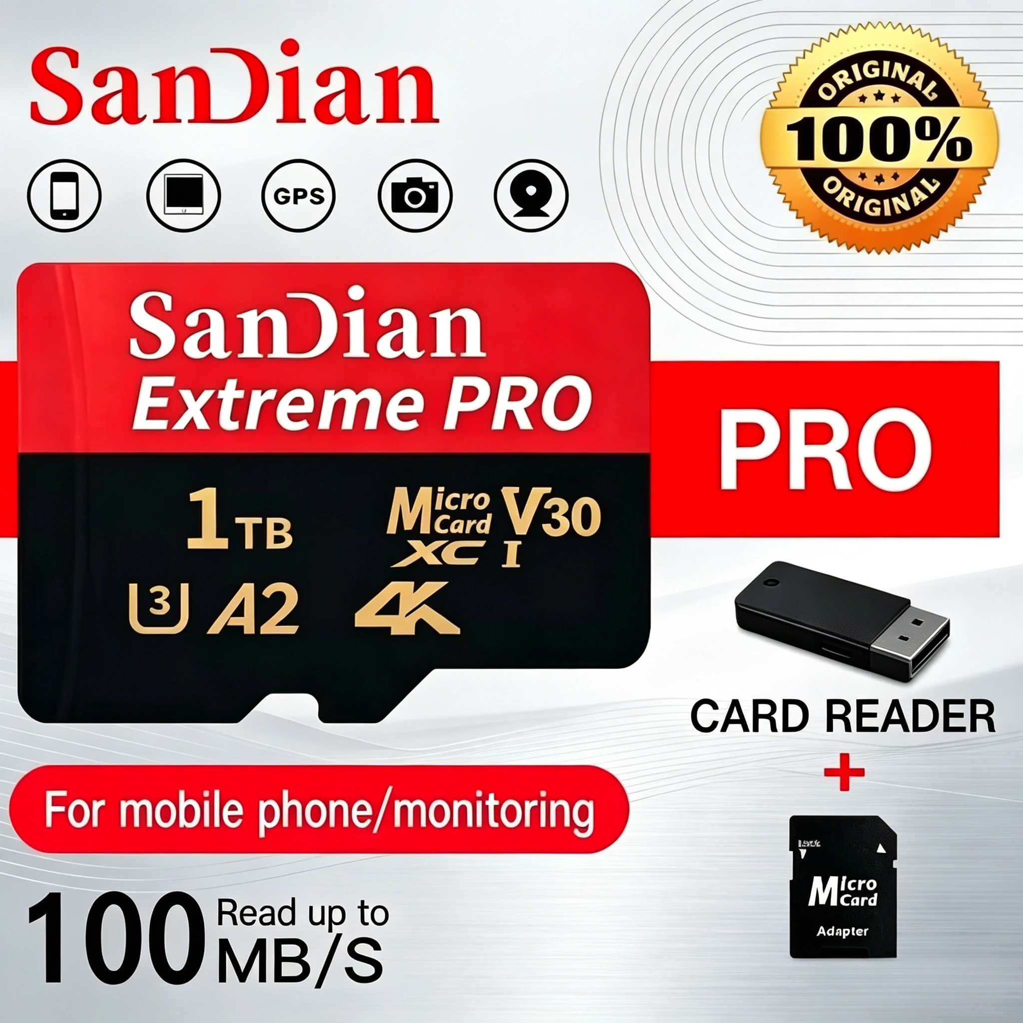 Original 1TB 512GB Micro TF/SD 128GB 256GB Portable Card Memory Card Mini Memory Card Class10 For Camera/Phone
Original 1TB 512GB Micro TF/SD 128GB 256GB Portable Card Memory Card Mini Memory Card Class10 For Camera/Phone