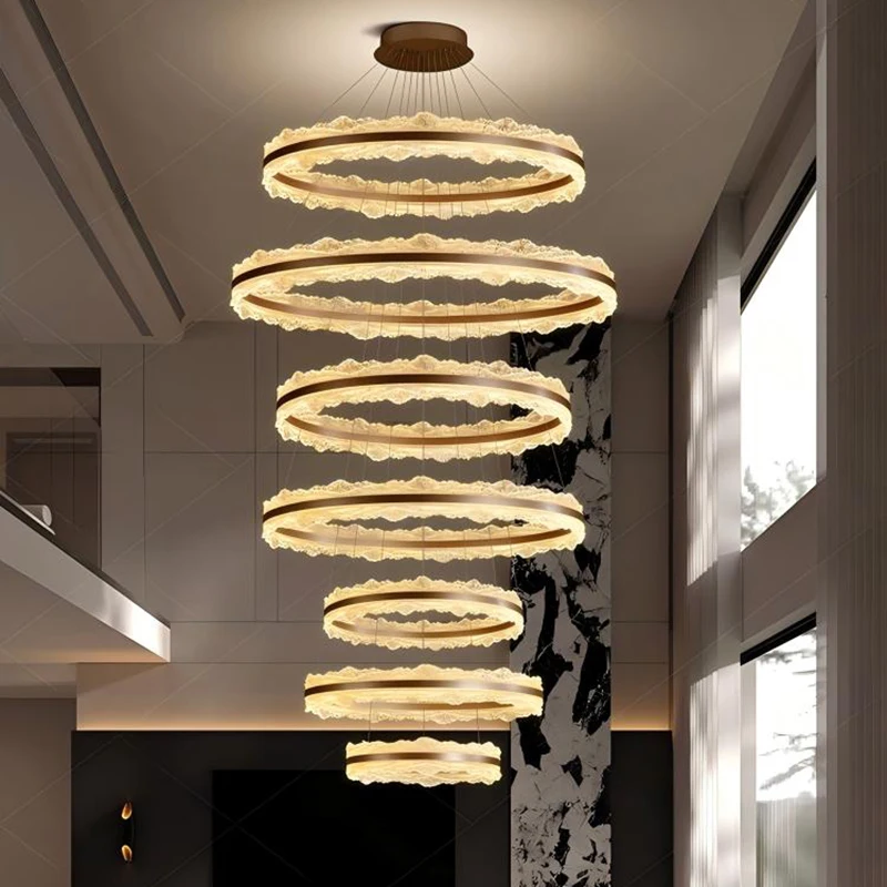 Modern home living room decoration LED chandeliers are suitable for large circle chandeliers on the ceiling in the staircase and
Modern home living room decoration LED chandeliers are suitable for large circle chandeliers on the ceiling in the staircase and