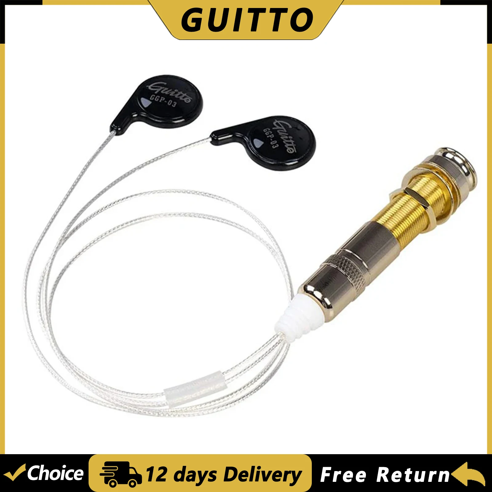 GUITTO GGP-03 Acoustic Pickup Guitar Pickups Piezo Contact Microphone Adhesive Instrument Pickup For Acoustic Guitar Ukulele
GUITTO GGP-03 Acoustic Pickup Guitar Pickups Piezo Contact Microphone Adhesive Instrument Pickup For Acoustic Guitar Ukulele