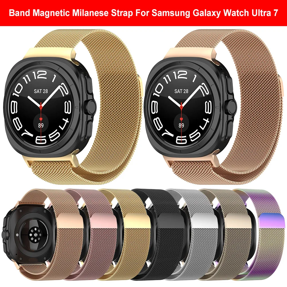 Metal Strap Replacement Watchband Magnetic Clasp Band Milanese Band Watch Strap Breathable for Samsung Galaxy Watch 7 Ultra 47mm
Metal Strap Replacement Watchband Magnetic Clasp Band Milanese Band Watch Strap Breathable for Samsung Galaxy Watch 7 Ultra 47mm
