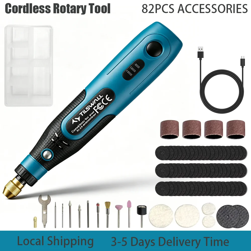 Mini Cordless Rotary Tool 3-Speed 5000-15000RPM USB Charging Rotary Tool Kit With 82 Accessories Lightweight 3.7V Power Pen Grinder For Sanding Polishing Drilling Engraving DIY Crafts
Mini Cordless Rotary Tool 3-Speed 5000-15000RPM USB Charging Rotary Tool Kit With 82 Accessories Lightweight 3.7V Power Pen Grinder For Sanding Polishing Drilling Engraving DIY Crafts