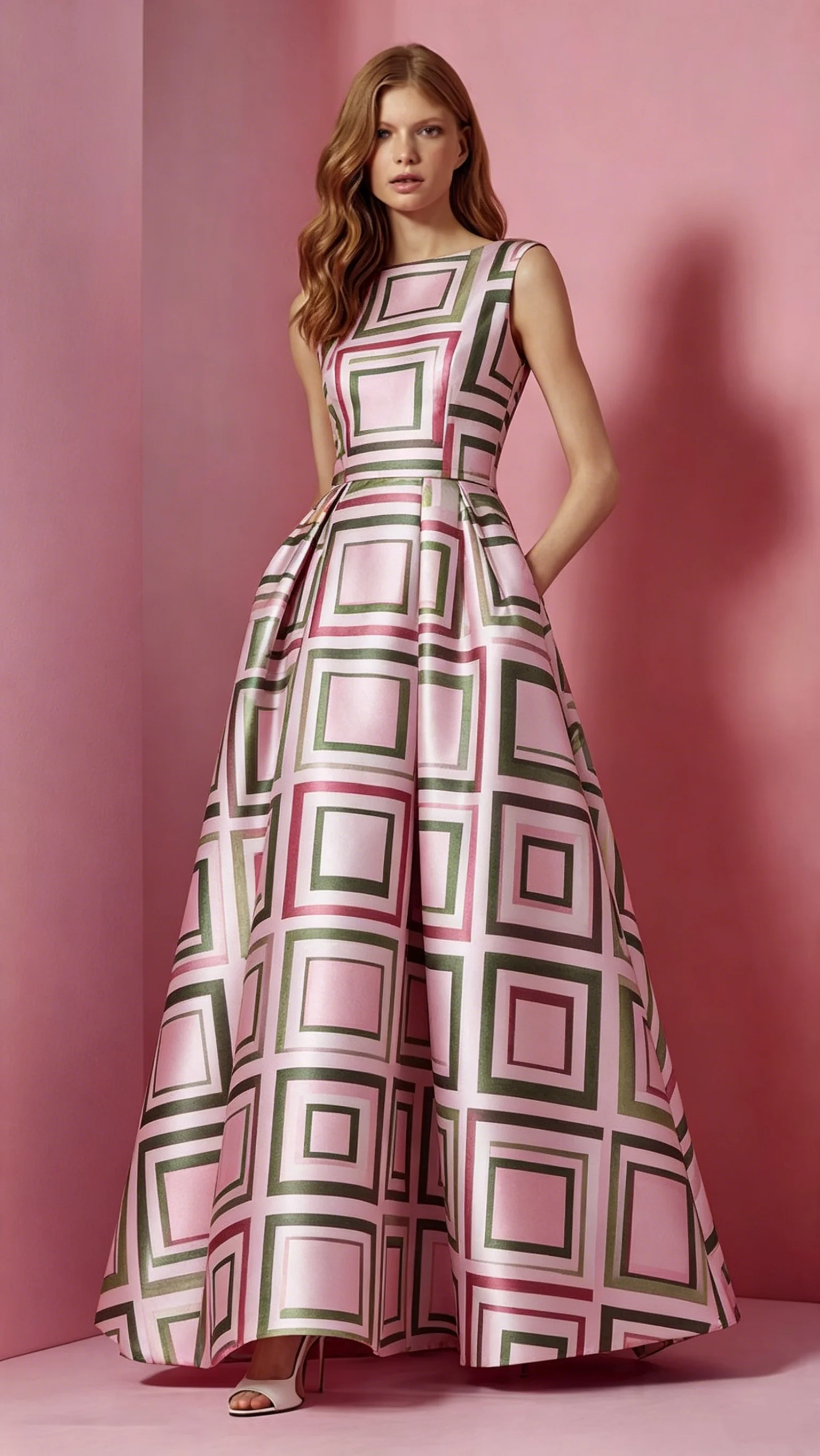 Women's Multi Tone Border Square Print Maxi Dress Sleeveless Pleated A Line Summer Dress Elegant Wedding Guest Evening Outfit
Women's Multi Tone Border Square Print Maxi Dress Sleeveless Pleated A Line Summer Dress Elegant Wedding Guest Evening Outfit