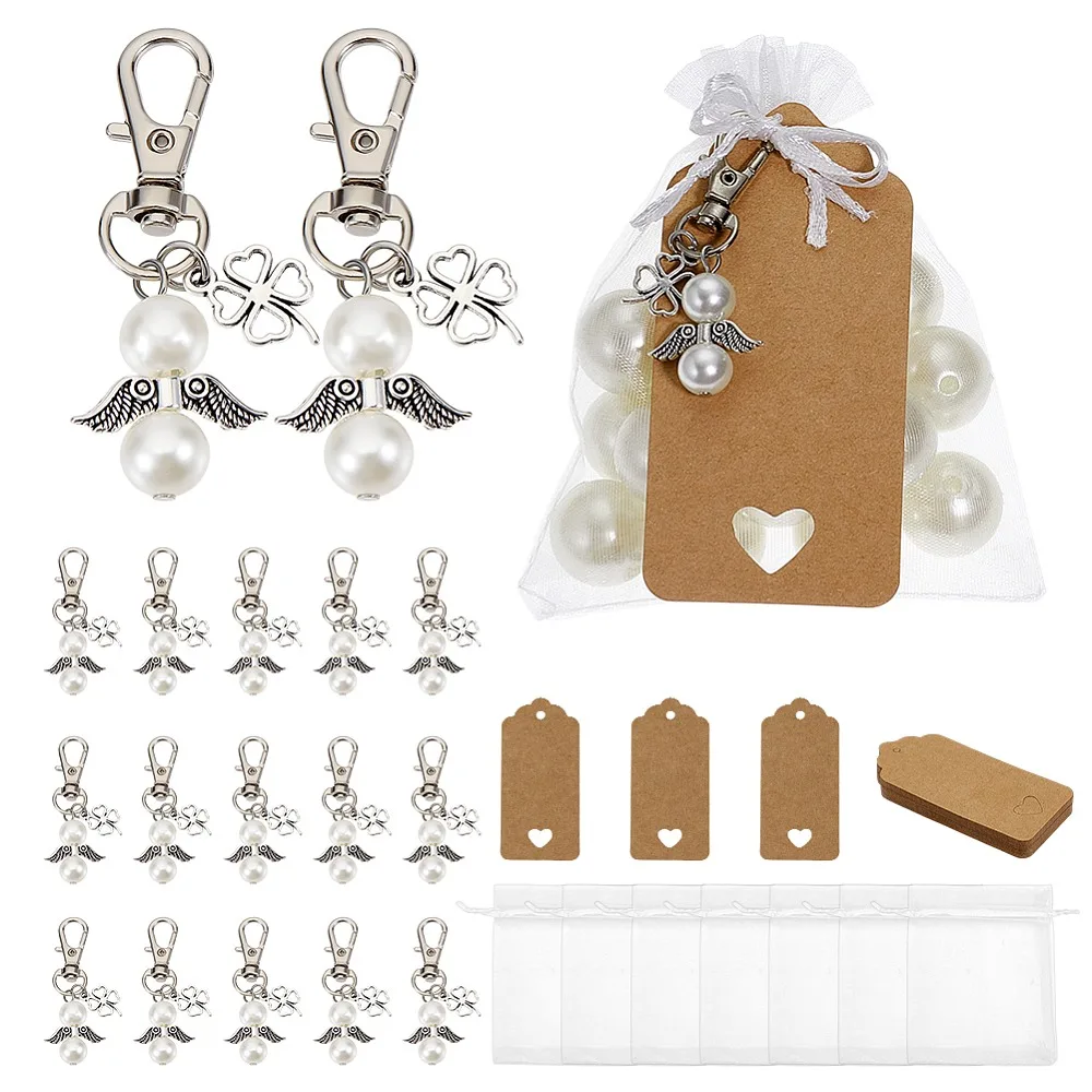 30Pcs Alloy Imitated Pearl Acrylic Angel Pendant Decorations with Alloy Swivel Lobster Claw Clasps Silver Platinum 56mm
30Pcs Alloy Imitated Pearl Acrylic Angel Pendant Decorations with Alloy Swivel Lobster Claw Clasps Silver Platinum 56mm