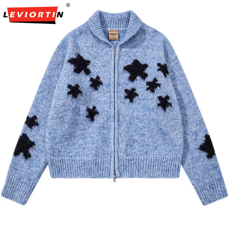 Мужской модный универсальный кардиган с двойной молнией и дизайнерским смыслом пятиконечной звезды, жаккардовый свободный повседневный вязаный свитер
Мужской модный универсальный кардиган с двойной молнией и дизайнерским смыслом пятиконечной звезды, жаккардовый свободный повседневный вязаный свитер