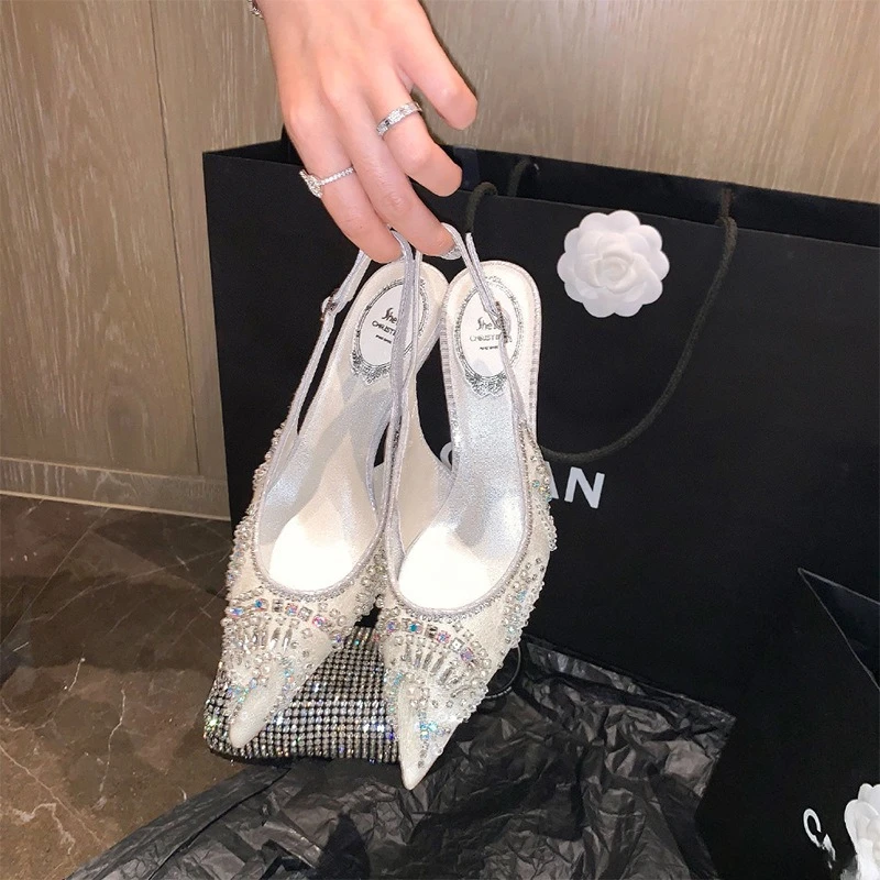 Elegant Women's Wedding Shoes Luxury Rhinestone High Heeled Sandals for Woman French Casual Shoes Designer Shoes Sandalias Mujer
Elegant Women's Wedding Shoes Luxury Rhinestone High Heeled Sandals for Woman French Casual Shoes Designer Shoes Sandalias Mujer