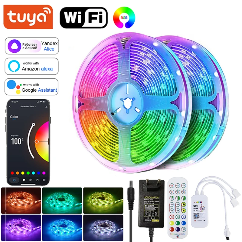 50FT RGB светодиодные ленты для украшения спальни TUYA Wi-Fi Alexa RGB светодиодная лента Smart Remote Control 12V RGB светодиодные фонари Рождество
50FT RGB светодиодные ленты для украшения спальни TUYA Wi-Fi Alexa RGB светодиодная лента Smart Remote Control 12V RGB светодиодные фонари Рождество