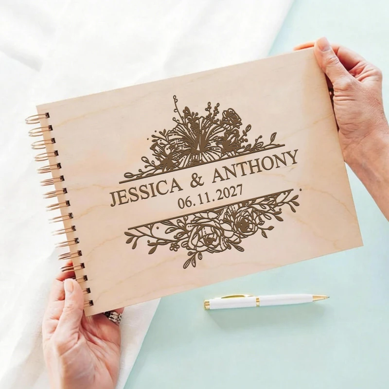 Wooden Guest Book Personalized Wedding Guest Book, Engraving Floral Design, Personalized Wedding Photo Album Anniversary Gift
Wooden Guest Book Personalized Wedding Guest Book, Engraving Floral Design, Personalized Wedding Photo Album Anniversary Gift