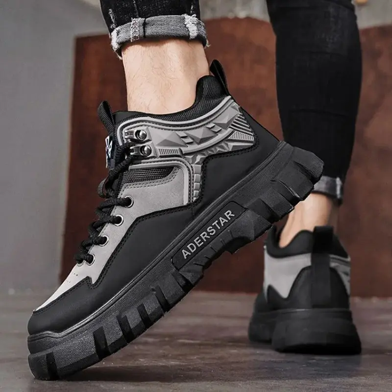 Light luxury autumn men's high-top workwear shoes, outdoor casual ankle boots, trendy thick-soled leather safety sports shoes
Light luxury autumn men's high-top workwear shoes, outdoor casual ankle boots, trendy thick-soled leather safety sports shoes
