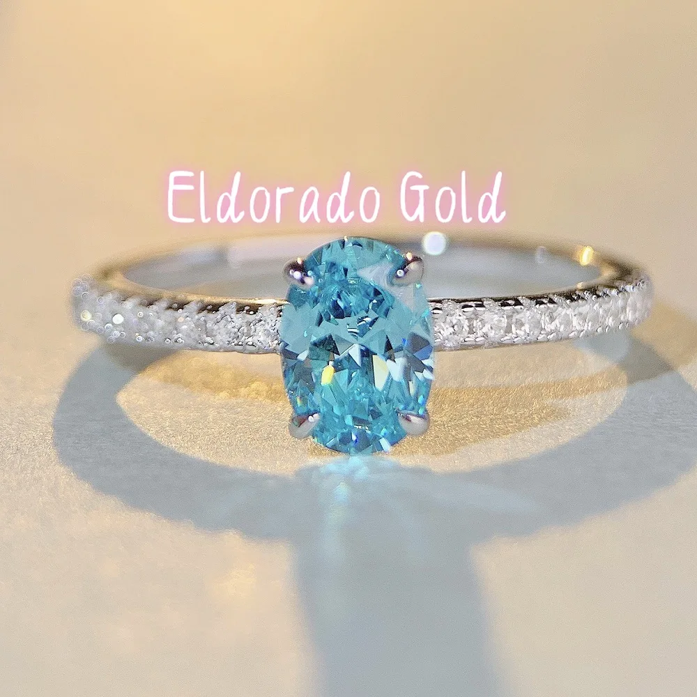 Eldorado Gold Luxury Solid Platinum PT950 Aquamarine Ring Women's Moissanite Diamond Ring Simple Style
Eldorado Gold Luxury Solid Platinum PT950 Aquamarine Ring Women's Moissanite Diamond Ring Simple Style