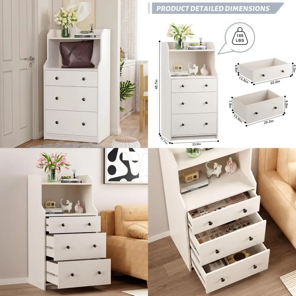 Расширяемый деревянный шкаф для хранения вещей с трехъярусными ящиками, белый шкаф с черными металлическими ручками для легкой сборки и безопасности
Расширяемый деревянный шкаф для хранения вещей с трехъярусными ящиками, белый шкаф с черными металлическими ручками для легкой сборки и безопасности
