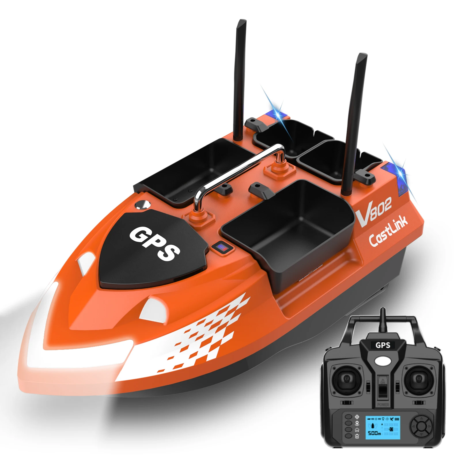 Newest V802 Pro 160 Positions GPS Navigation Sonar 500M 4 Hoppers Autopilot High Power Motor RC Carp Fishing Lure Bait Boat
Newest V802 Pro 160 Positions GPS Navigation Sonar 500M 4 Hoppers Autopilot High Power Motor RC Carp Fishing Lure Bait Boat