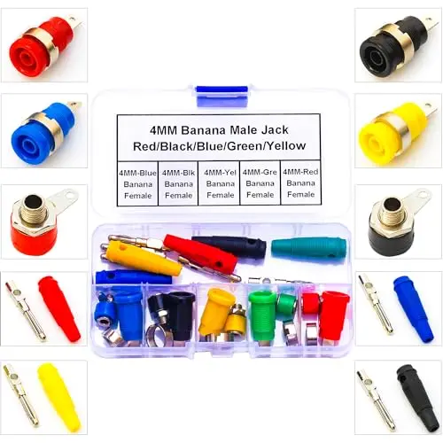 4mm Banana Male Female Plugs Assorted Kit, M4 Banana Plugs Male Female Banana (M4-Banana-Kit)
4mm Banana Male Female Plugs Assorted Kit, M4 Banana Plugs Male Female Banana (M4-Banana-Kit)