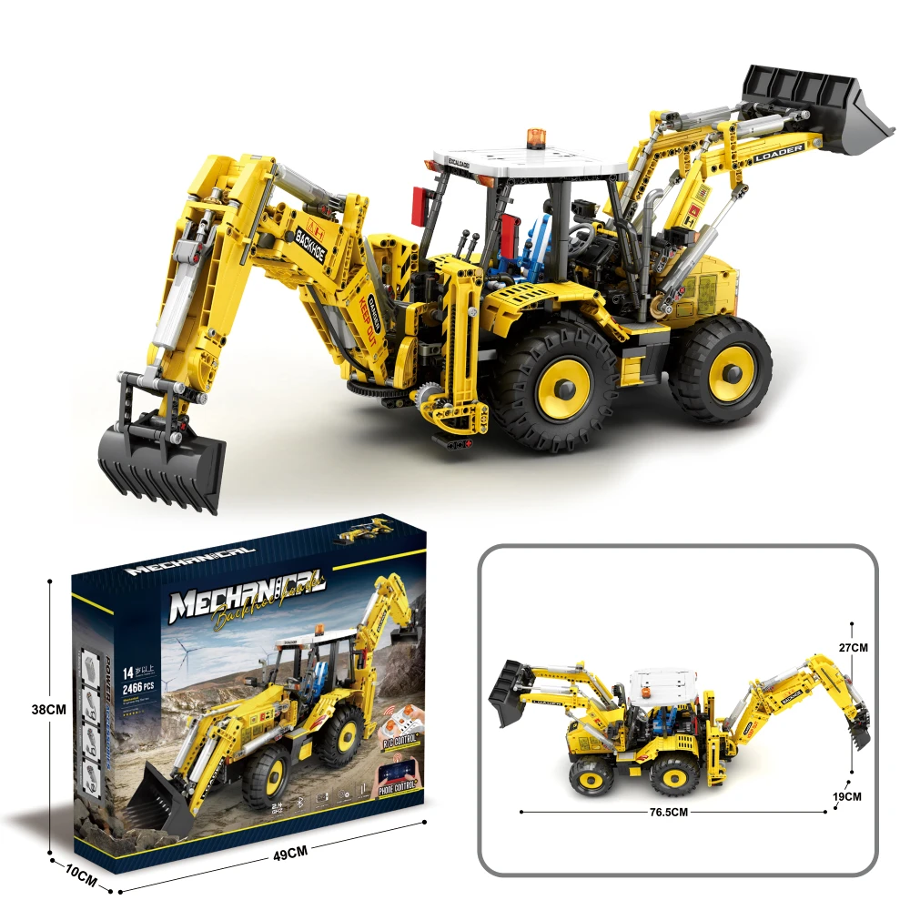 Backhoe Loader Bulldozer Remote Control Building Blocks Set, APP Control Excavator Toy Gift for Adults Teens Boys 14+, 2466 Pcs
Backhoe Loader Bulldozer Remote Control Building Blocks Set, APP Control Excavator Toy Gift for Adults Teens Boys 14+, 2466 Pcs