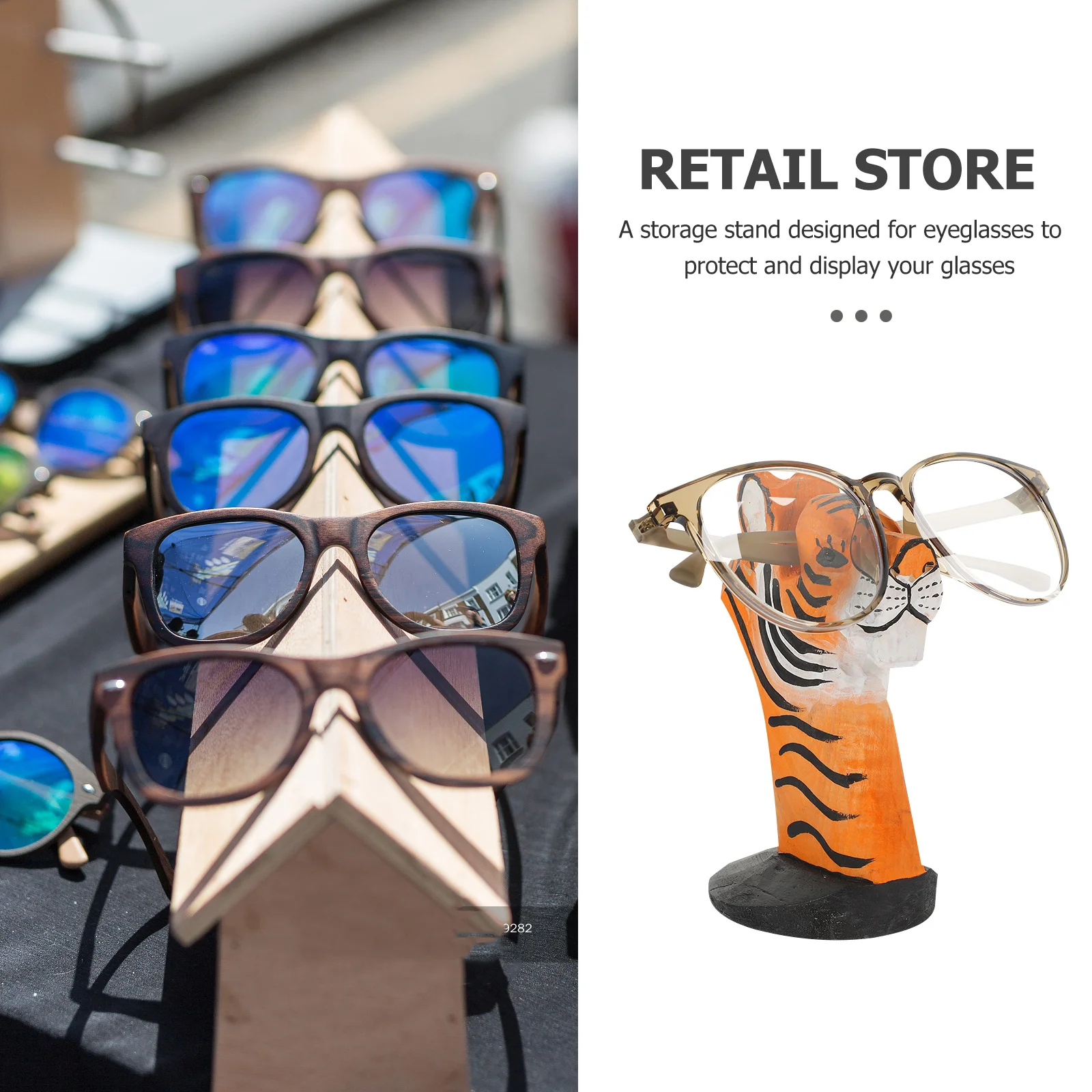 Wood Glasses Holder Tiger Design Eyeglass Stand Office Display Rack Decorative Animal Sunglasses Holder Creative Wood
Wood Glasses Holder Tiger Design Eyeglass Stand Office Display Rack Decorative Animal Sunglasses Holder Creative Wood