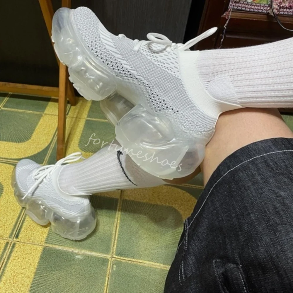 Bubble Heels Air Cushion Sneakers Women Transparent Thick Sole High Increase Elastic Knit Fashion Sneakers 2025 Cute Casual Shoe
Bubble Heels Air Cushion Sneakers Women Transparent Thick Sole High Increase Elastic Knit Fashion Sneakers 2025 Cute Casual Shoe