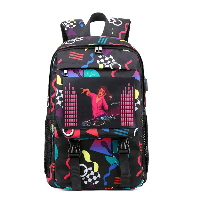 Women intelligent voice-activated colorful lights Creative Print Backpack USB Port SchoolBag Girls rugzak Bagpack
Women intelligent voice-activated colorful lights Creative Print Backpack USB Port SchoolBag Girls rugzak Bagpack
