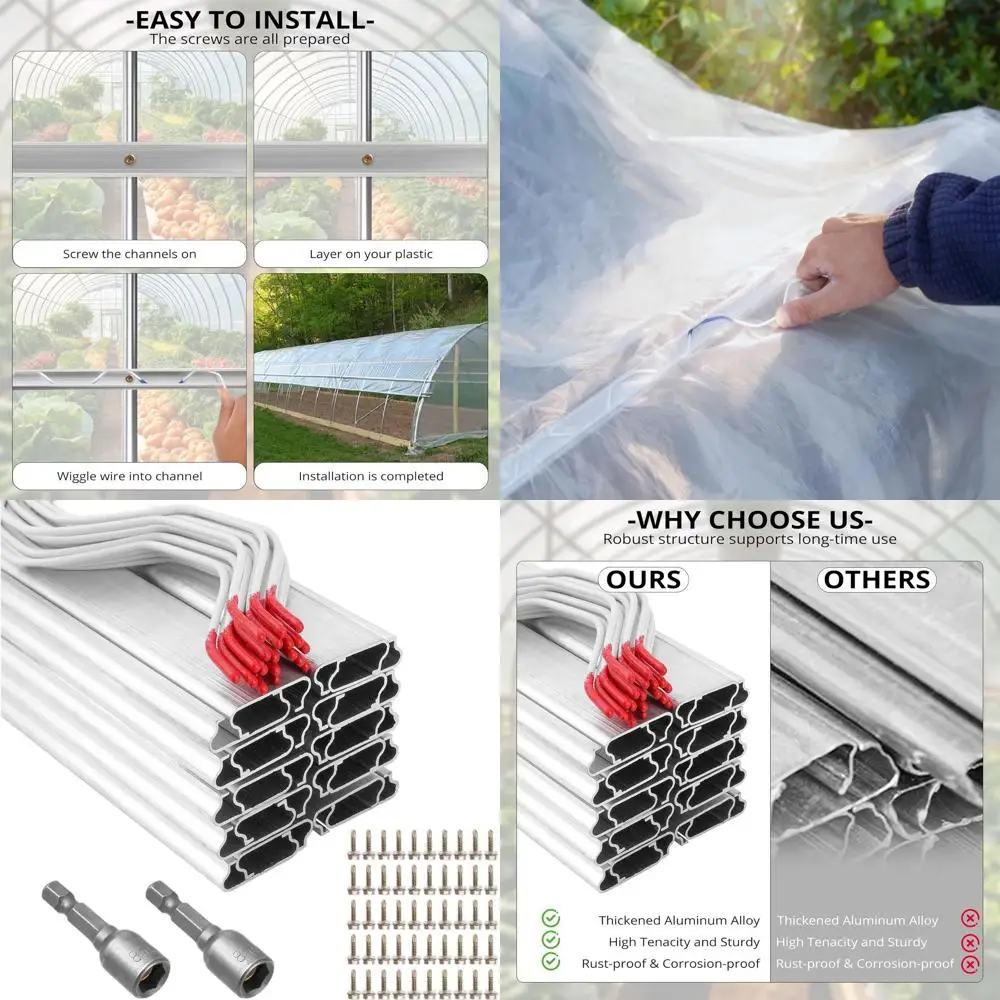 Набор из 30 штук: 6,56-мм проволочные направляющие для теплиц из сплава с ПВХ-покрытием и пружинами для защиты от ржавчины и поддержки затеняющей сетки
Набор из 30 штук: 6,56-мм проволочные направляющие для теплиц из сплава с ПВХ-покрытием и пружинами для защиты от ржавчины и поддержки затеняющей сетки