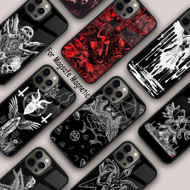 Occult Satanic Baphomet Skull Satan Gothic Magnetic Phone Case For APPLE iPhone 17 Air 16 14 13 12 Pro Max 15 Plus MagSafe Cover
Occult Satanic Baphomet Skull Satan Gothic Magnetic Phone Case For APPLE iPhone 17 Air 16 14 13 12 Pro Max 15 Plus MagSafe Cover