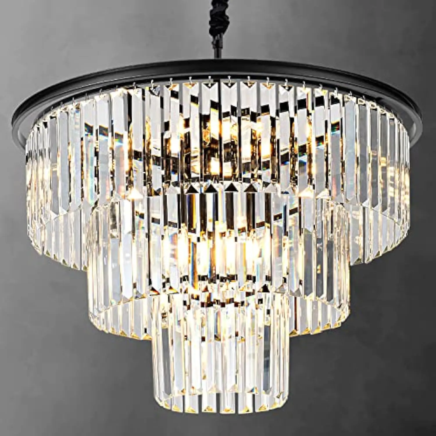 12 Lights 23.64 Black Modern Crystal Chandelier Crystal Pendant Ceiling Light Fixture 3-Tier Hanging Lighting for Dinning Room
12 Lights 23.64 Black Modern Crystal Chandelier Crystal Pendant Ceiling Light Fixture 3-Tier Hanging Lighting for Dinning Room