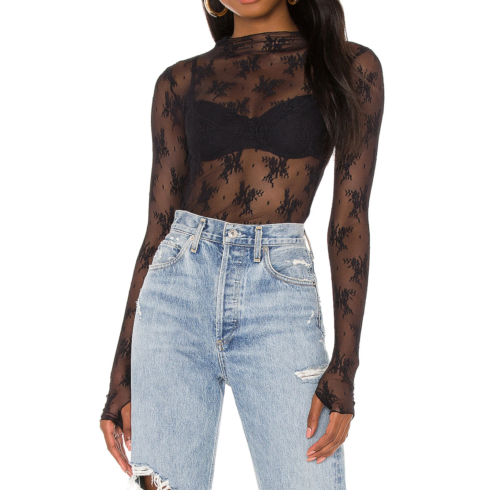 Women Long Sleeve Tops Sheer Lace Basic Shirt Casual Pullover for Summer Club Streetwear Aesthetic Clothes
Women Long Sleeve Tops Sheer Lace Basic Shirt Casual Pullover for Summer Club Streetwear Aesthetic Clothes