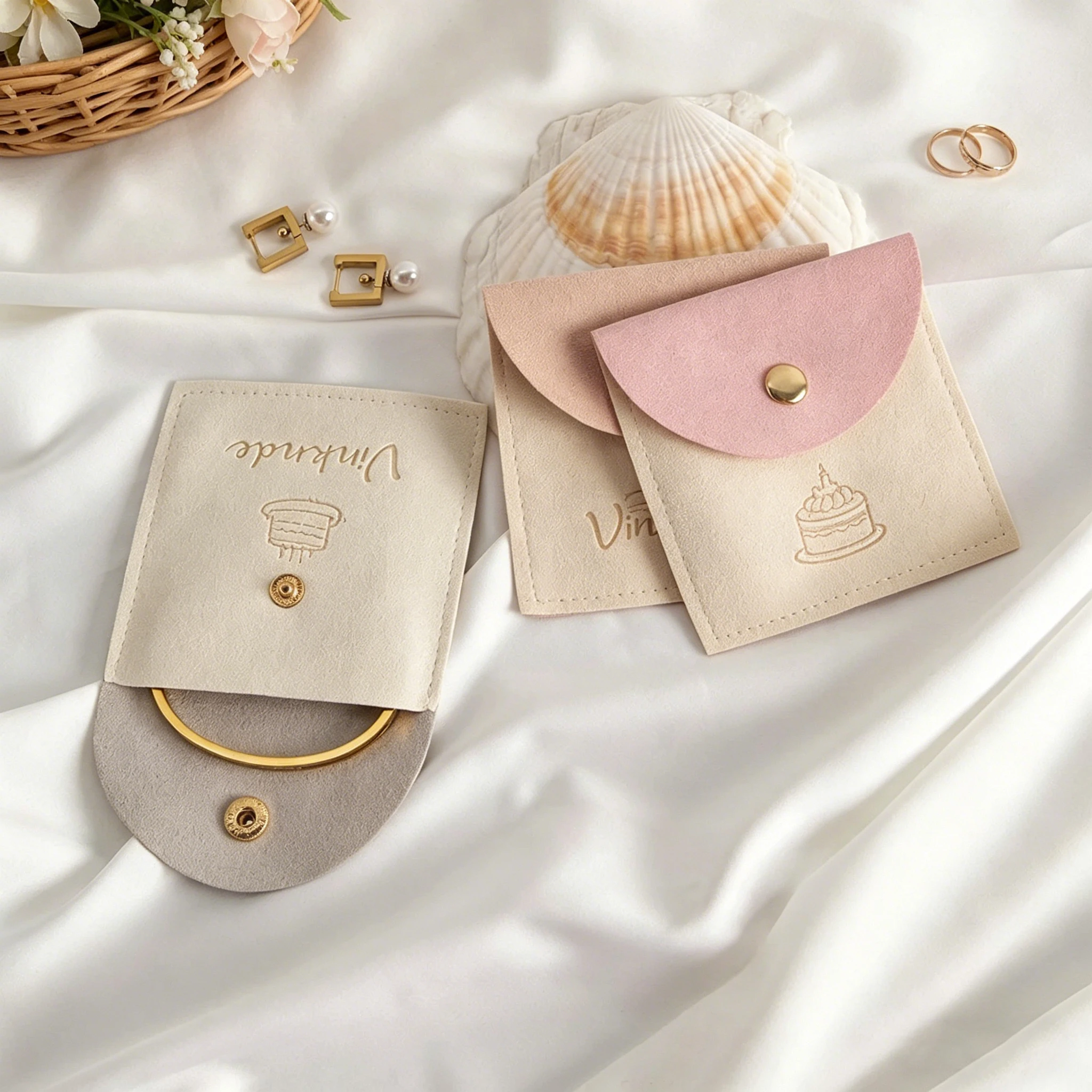 100Pcs Luxury Jewelry Snap Pouch Custom Logo 6x6cm Microfiber Earring Bracelet Ring Packaging Bag Wedding Gift Organizer Storage
100Pcs Luxury Jewelry Snap Pouch Custom Logo 6x6cm Microfiber Earring Bracelet Ring Packaging Bag Wedding Gift Organizer Storage
