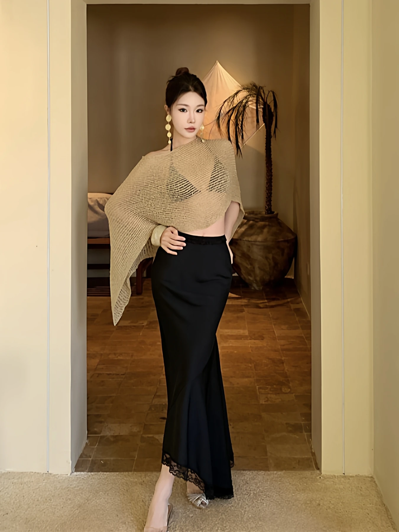 Gold Knitted awl Sexy See-tough Top Beach Vaion Sle Loose Fit Fem Sunscreen irt Breathable Soft Medium-length
Gold Knitted awl Sexy See-tough Top Beach Vaion Sle Loose Fit Fem Sunscreen irt Breathable Soft Medium-length