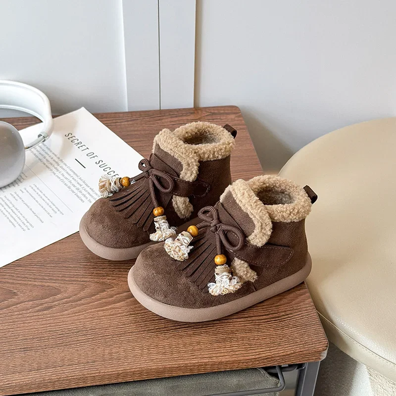 Girls' Princess Style Fleece Cotton Shoes 2025 New Winter Sweet Tassel Warm Trendy Kids Shoes
Girls' Princess Style Fleece Cotton Shoes 2025 New Winter Sweet Tassel Warm Trendy Kids Shoes