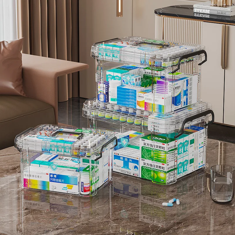 Transparent Double-Layer Medical Box Portable First Aid Medicine Box Home Handheld Large Capacity Child Medication Organizer
Transparent Double-Layer Medical Box Portable First Aid Medicine Box Home Handheld Large Capacity Child Medication Organizer