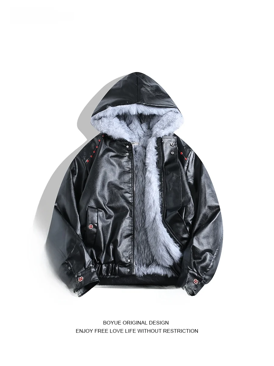 Мужская кожаная куртка Boyue на подкладке с капюшоном, теплая модная уличная одежда, хлопковое пальто, молодежное повседневное пальто на молнии
Мужская кожаная куртка Boyue на подкладке с капюшоном, теплая модная уличная одежда, хлопковое пальто, молодежное повседневное пальто на молнии