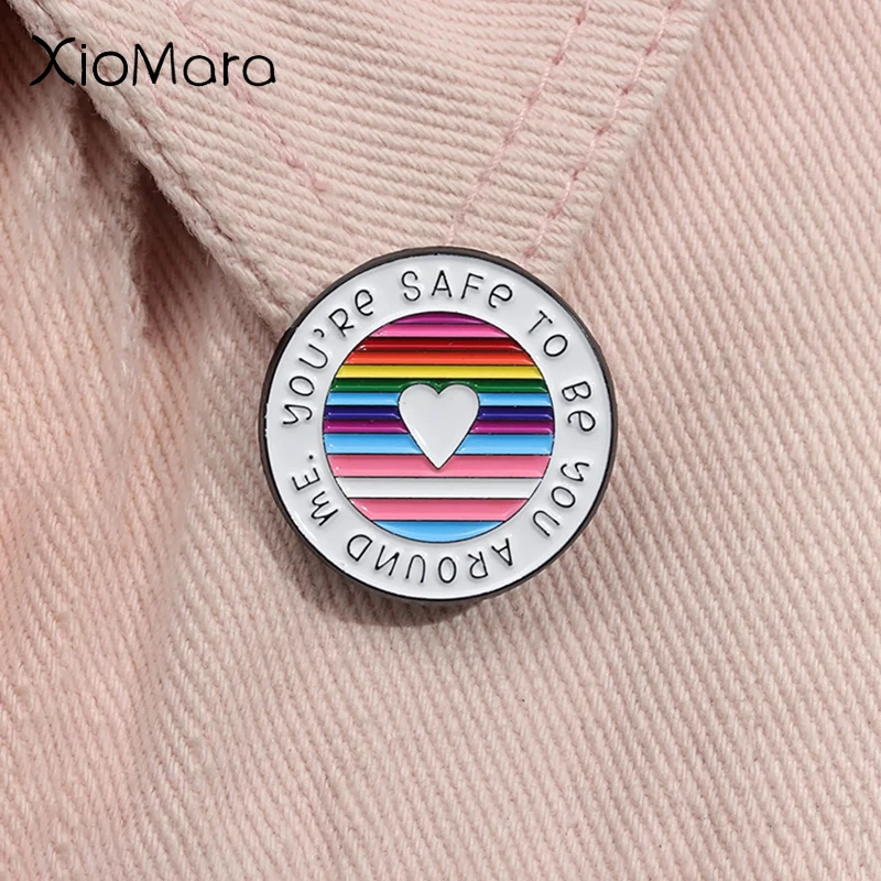 You're Safe To Be You Around Me Enamel Pin LGBT Rainbow Pride Brooch Lapel Backpack Badge Jewelry Gift For Gay Lesbian homosex
You're Safe To Be You Around Me Enamel Pin LGBT Rainbow Pride Brooch Lapel Backpack Badge Jewelry Gift For Gay Lesbian homosex