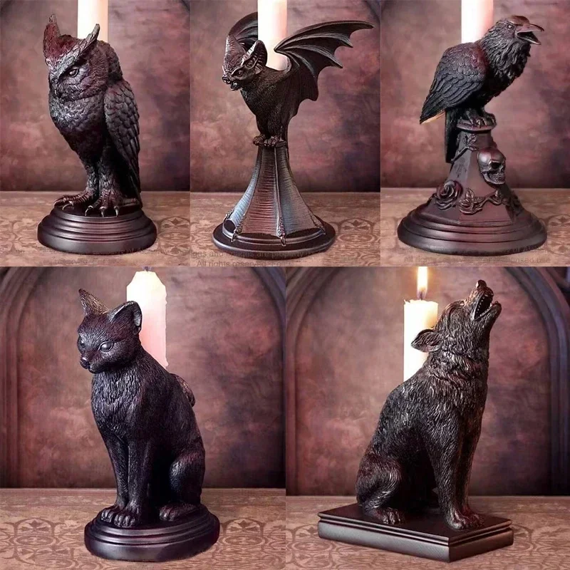 Retro Gothic Animal Candle Holder Black Bat Wolf Leopard Crow Cat Halloween Fun Atmosphere Home Decoration Accessories
Retro Gothic Animal Candle Holder Black Bat Wolf Leopard Crow Cat Halloween Fun Atmosphere Home Decoration Accessories