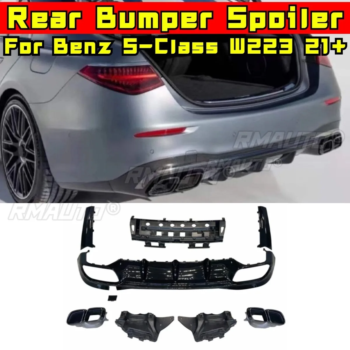 Car Rear Bumper Spoiler Lip Diffuser Splitter Rear Tail Throat Modification Part For Mercedes Benz S-Class W223 2021+ Accessorie 
Car Rear Bumper Spoiler Lip Diffuser Splitter Rear Tail Throat Modification Part For Mercedes Benz S-Class W223 2021+ Accessorie