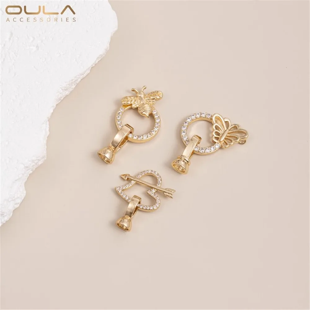 1pcs 14K Gold-plated and Zircon One-shot Piercing Butterfly Bee Pearl Necklace, Connecting Buckle Ending Buckle Diy Accessories
1pcs 14K Gold-plated and Zircon One-shot Piercing Butterfly Bee Pearl Necklace, Connecting Buckle Ending Buckle Diy Accessories