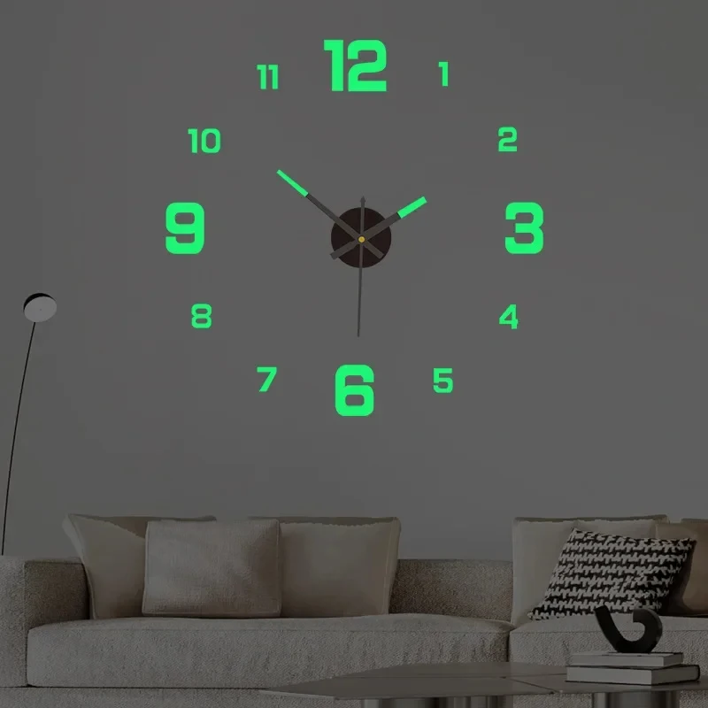 DIY Luminous Wall Clock Silent 3D Mirror Sticker Digital Clock for Living Room Home Decor 40cm
DIY Luminous Wall Clock Silent 3D Mirror Sticker Digital Clock for Living Room Home Decor 40cm