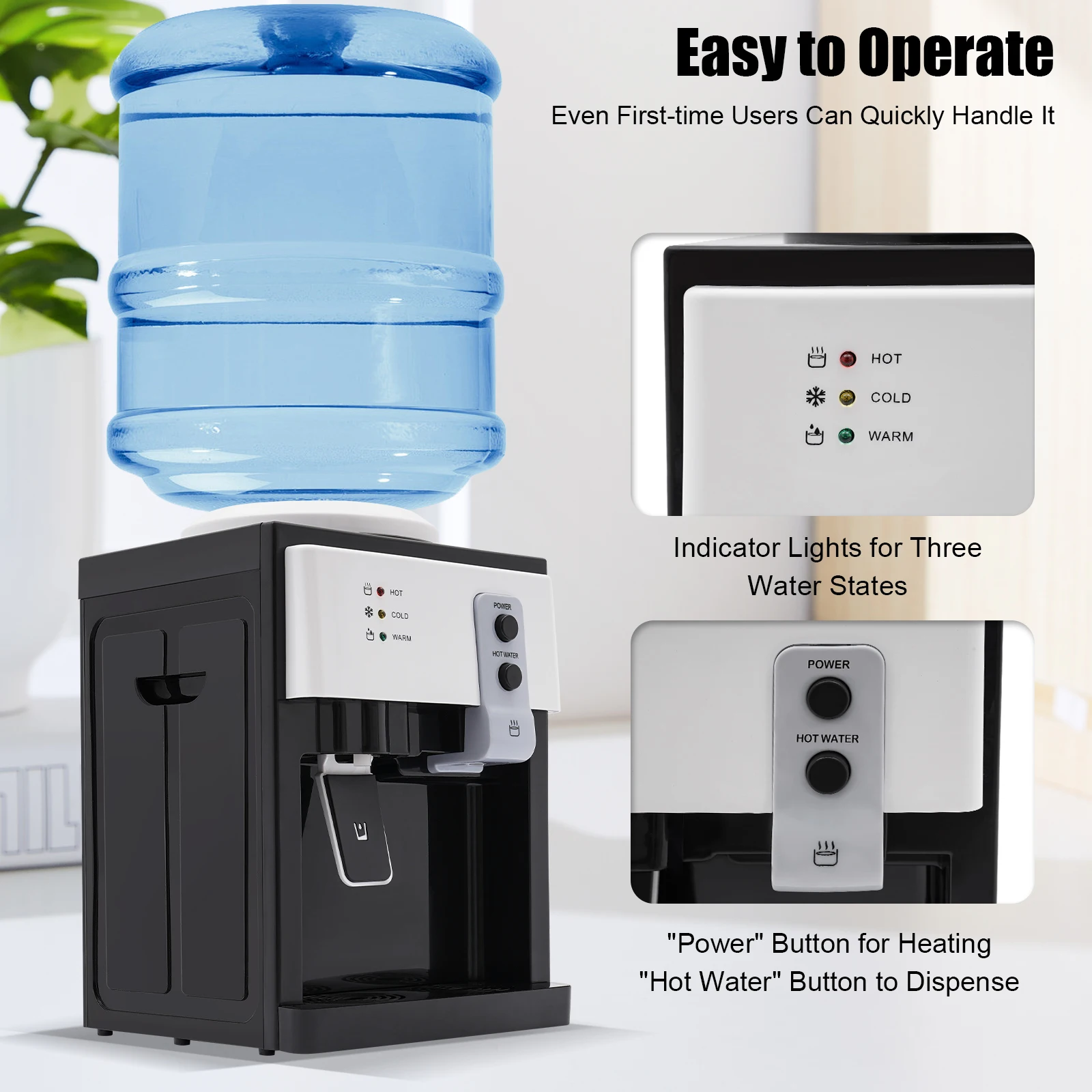 5 Gallon Top Loading Water Cooler Dispenser Countertop Hot+Cold Drinking Machine
5 Gallon Top Loading Water Cooler Dispenser Countertop Hot+Cold Drinking Machine