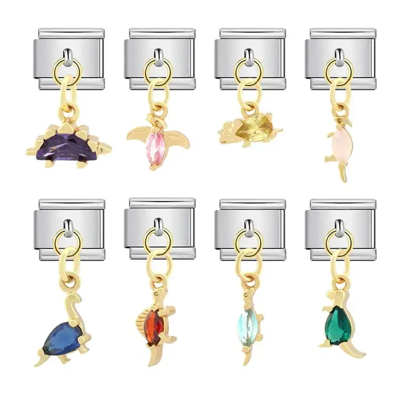 Italian Bracelet Stainless Steel 9mm Module DIY Pendant Parts Zircon Dinosaur Pendant Metal Custom Jewelry Kids Baby Boy
Italian Bracelet Stainless Steel 9mm Module DIY Pendant Parts Zircon Dinosaur Pendant Metal Custom Jewelry Kids Baby Boy