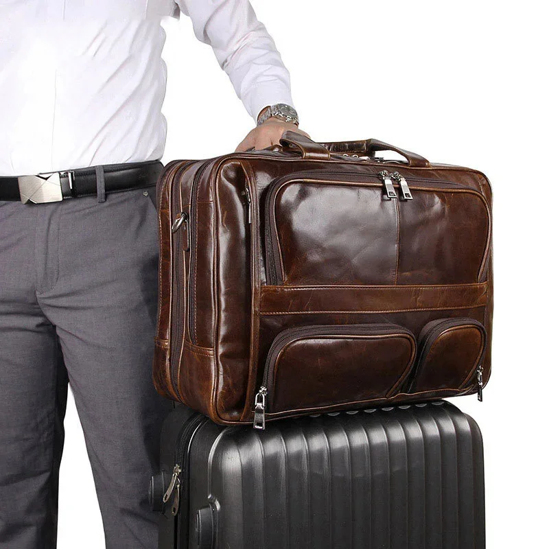 leather travel briefcase men male business bag for 17 inch laptop computer trip on wheels
leather travel briefcase men male business bag for 17 inch laptop computer trip on wheels