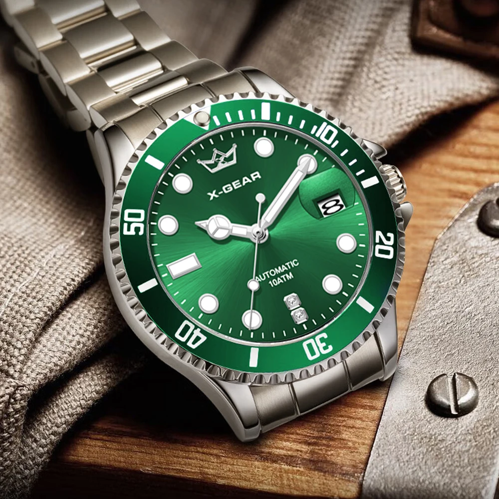 X-GEAR Water Ghost Светящиеся часы для дайвинга Механический механизм Ремешок для часов из нержавеющей стали Керамический безель Водонепроницаемый
X-GEAR Water Ghost Светящиеся часы для дайвинга Механический механизм Ремешок для часов из нержавеющей стали Керамический безель Водонепроницаемый