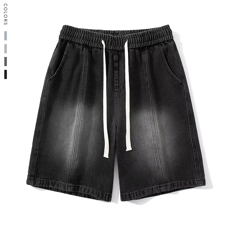 Summer Loose Men's Denim Shorts Casual Korean Fashion Short Pants Vintage Wash Drawstring Knee-length Jeans Streetwear
Summer Loose Men's Denim Shorts Casual Korean Fashion Short Pants Vintage Wash Drawstring Knee-length Jeans Streetwear