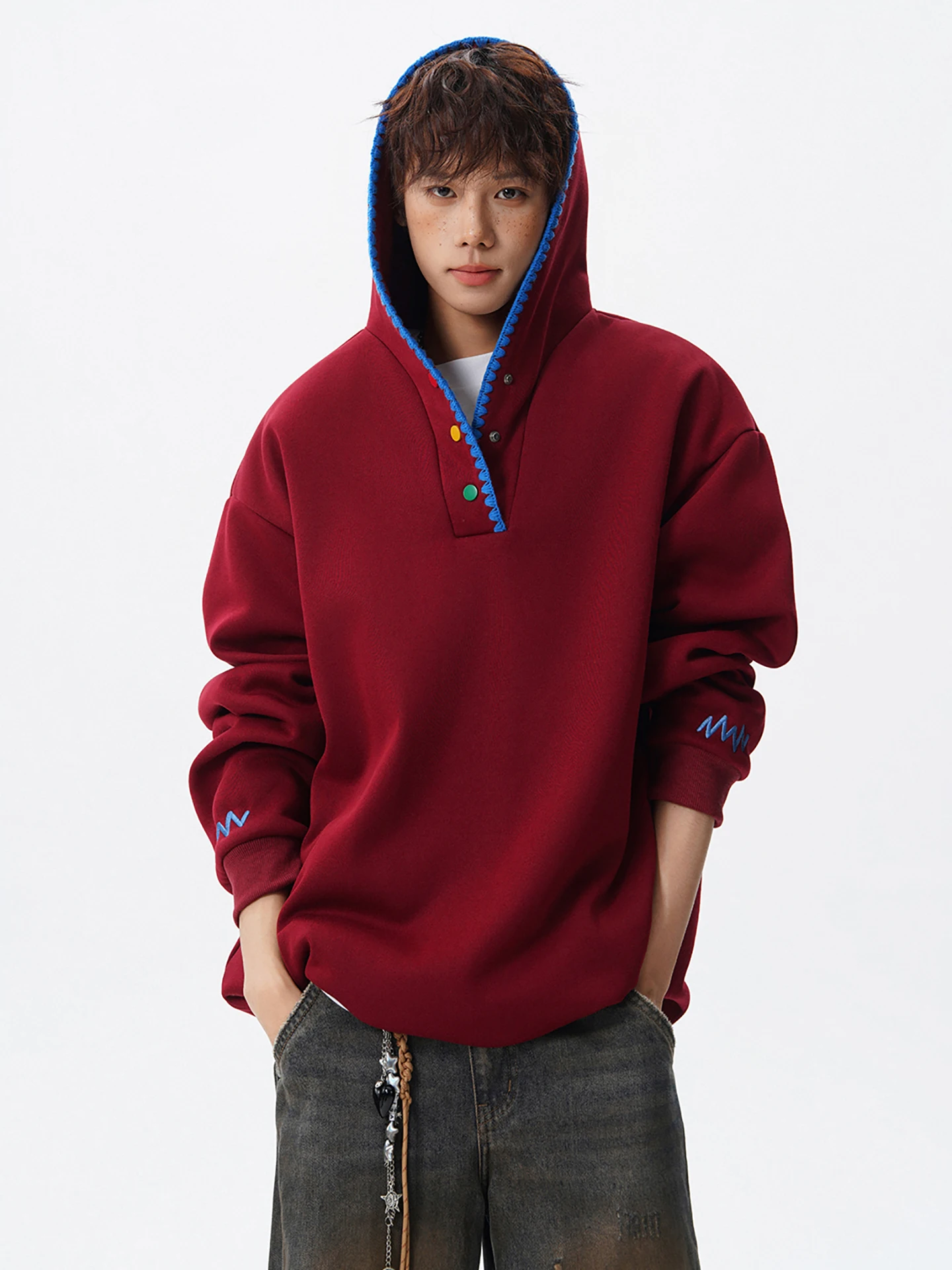 Boyue American Contrast Color Embroidery Hoodie Couple Large Size Fce Men's Women's Casual Outerwear Youth Feeling
Boyue American Contrast Color Embroidery Hoodie Couple Large Size Fce Men's Women's Casual Outerwear Youth Feeling