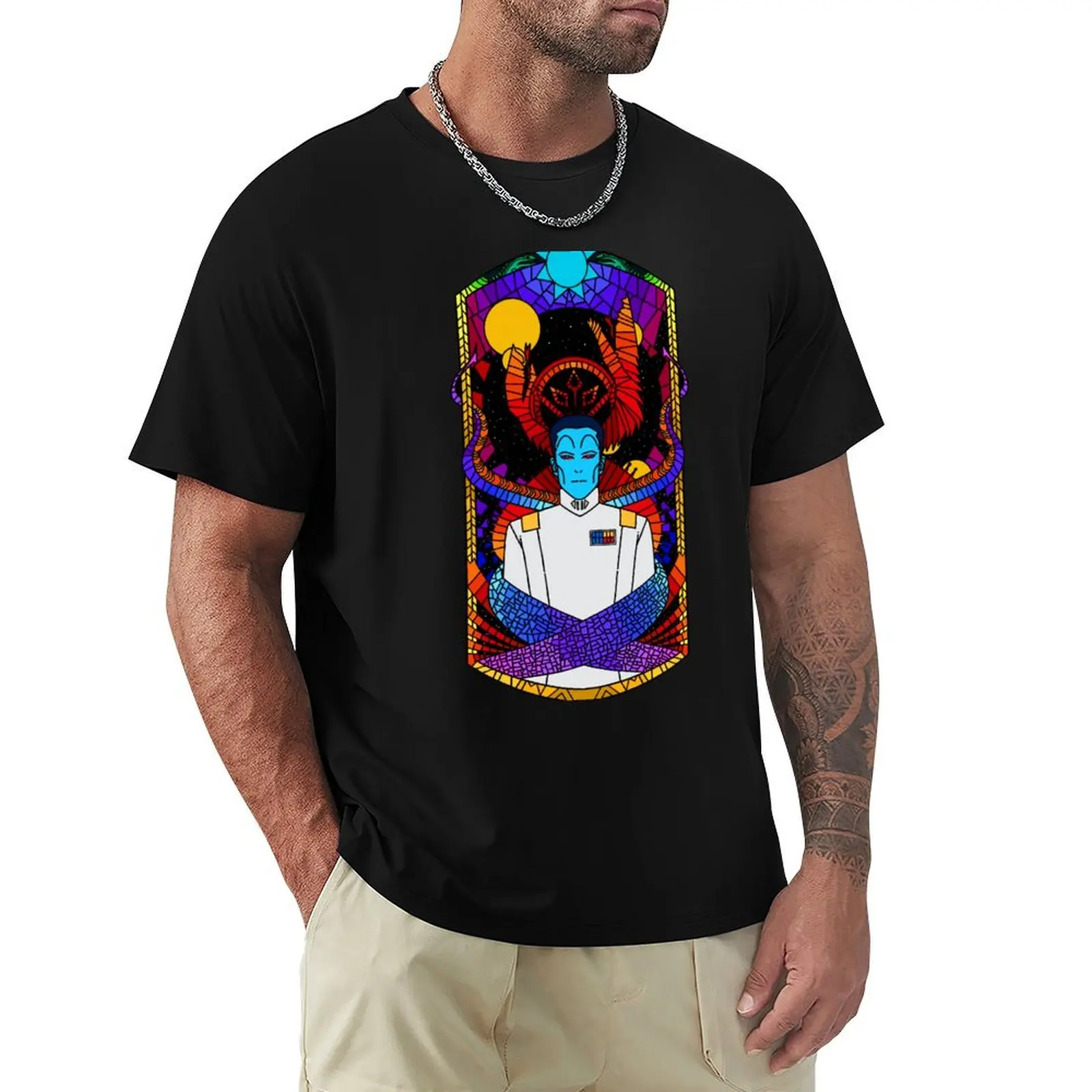 Thrawn stained glass T-Shirt street wear vintage custom t shirt luxury clothes men 
Thrawn stained glass T-Shirt street wear vintage custom t shirt luxury clothes men