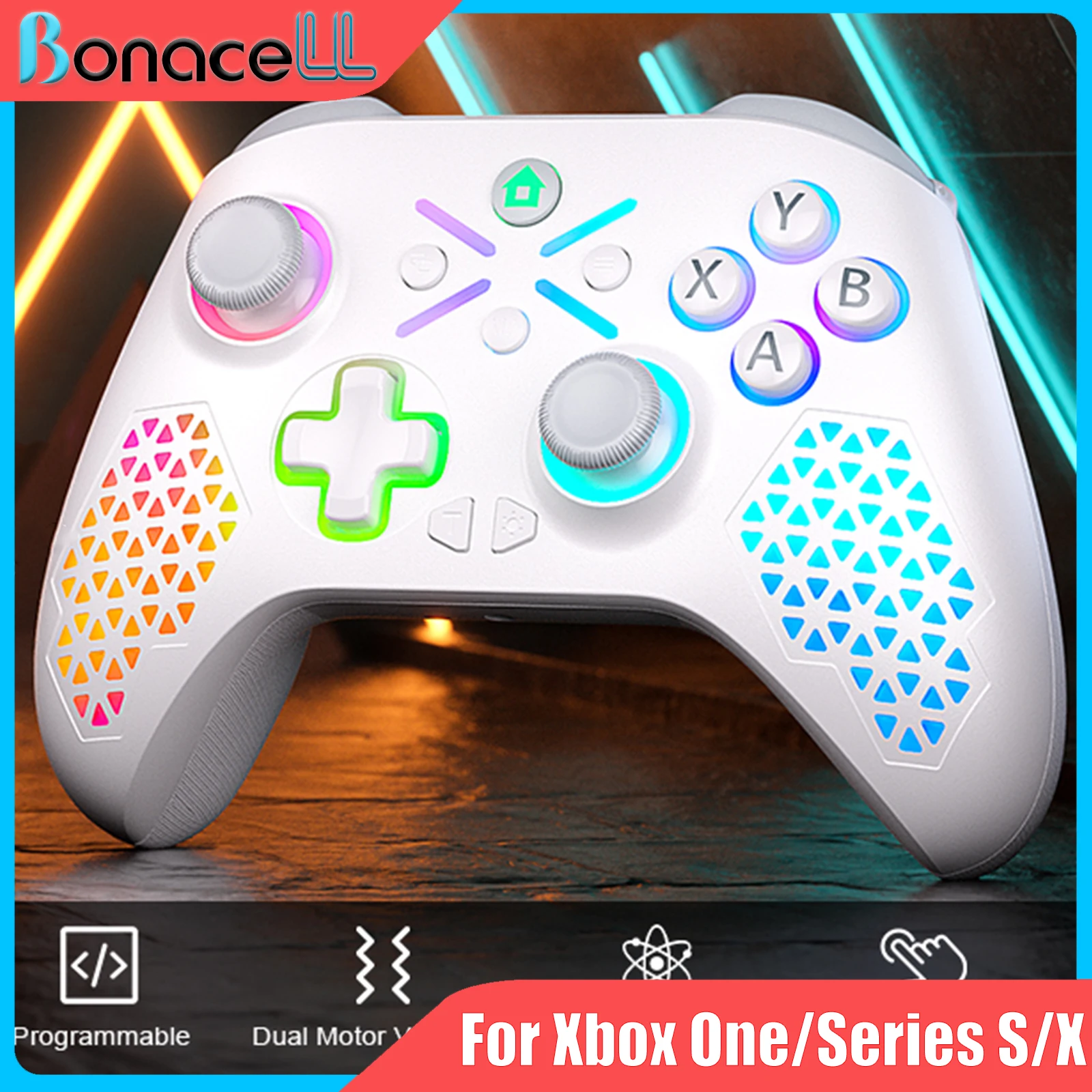 RGB Wireless Controller for Xbox One S/X/Series S/X/PC Gamepad 6-Axis Vibration Hall Effect Joystick Game Remote Control Handle
RGB Wireless Controller for Xbox One S/X/Series S/X/PC Gamepad 6-Axis Vibration Hall Effect Joystick Game Remote Control Handle