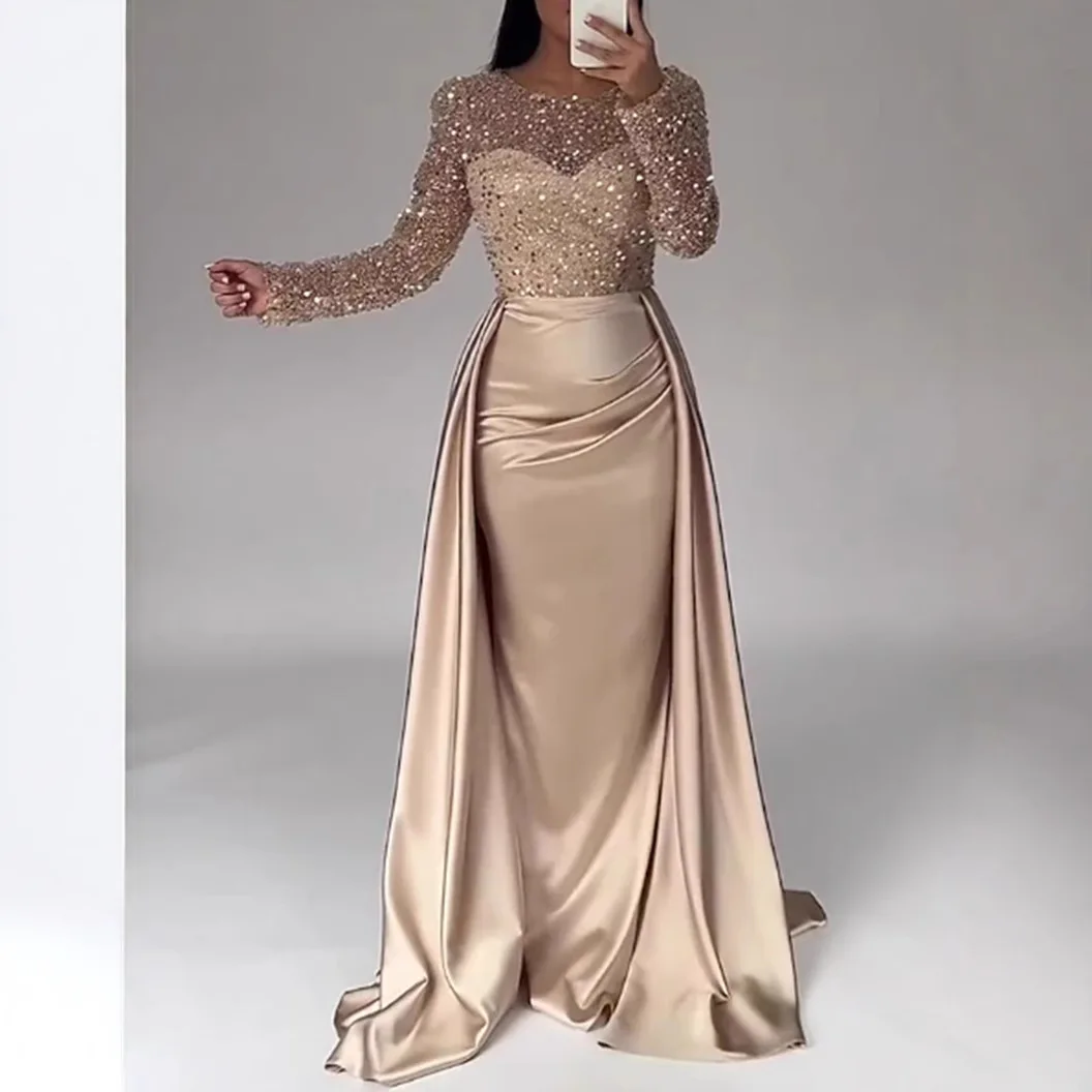2025 Women's Long-Sleeve Banquet Elegant Socialite Annual Meeting Host Charismatic Queen Sequin Evening Dress
2025 Women's Long-Sleeve Banquet Elegant Socialite Annual Meeting Host Charismatic Queen Sequin Evening Dress