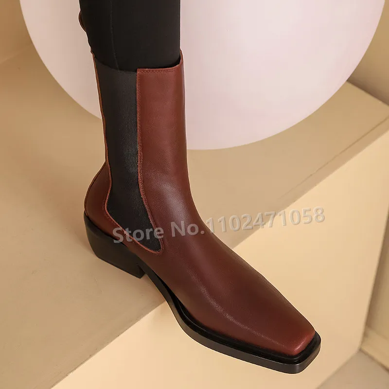 Women Square Toe Low Heel Leisure Short Boots Ladies Chunky Bottom Strecth Boots Fashion Catwalk Slip-On Casual Chelsea Boots
Women Square Toe Low Heel Leisure Short Boots Ladies Chunky Bottom Strecth Boots Fashion Catwalk Slip-On Casual Chelsea Boots