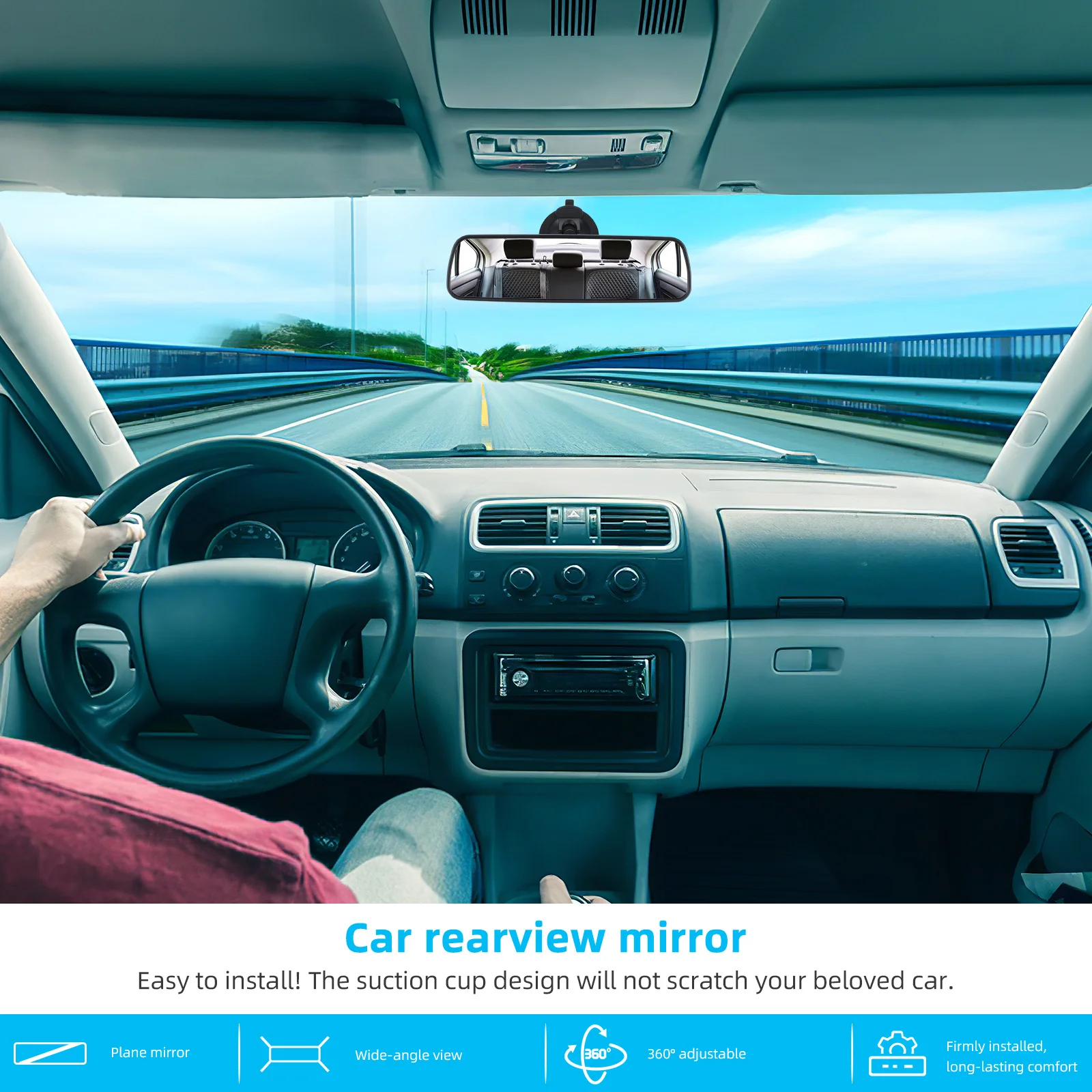 Auto Rear View Mirror Circular Frame Structure Suction Mount Easy Installation Shatter-Resistant Reflective Surface Long-Lasting
Auto Rear View Mirror Circular Frame Structure Suction Mount Easy Installation Shatter-Resistant Reflective Surface Long-Lasting