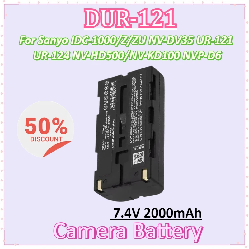 New UR121UR UR-121UR 7.4V 2000mAh Camera Battery for Sanyo IDC-1000/Z/ZU NV-DV35 UR-121 UR-124 NV-HD500/NV-KD100 NVP-D6
New UR121UR UR-121UR 7.4V 2000mAh Camera Battery for Sanyo IDC-1000/Z/ZU NV-DV35 UR-121 UR-124 NV-HD500/NV-KD100 NVP-D6