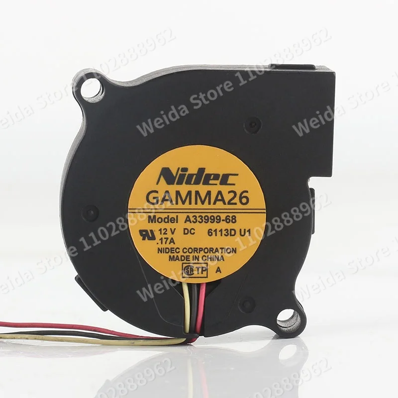DC 12V 0.17A 5015 New original Nidec 50X50X15MM Turbine Centrifugal Blower 5CM Three-wire A33999-68 Cooling fan
DC 12V 0.17A 5015 New original Nidec 50X50X15MM Turbine Centrifugal Blower 5CM Three-wire A33999-68 Cooling fan