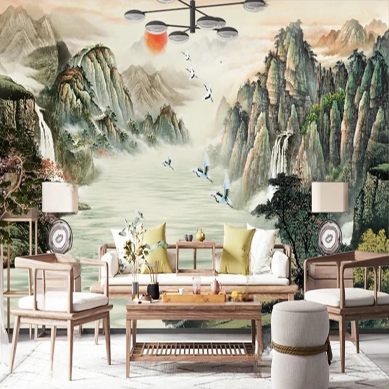 New Chinese Style Wallpaper Retro Ink Landscape Mural Mountain Waterfall Scenery Wall Art Decor Painting TV Sofa Background 3D
New Chinese Style Wallpaper Retro Ink Landscape Mural Mountain Waterfall Scenery Wall Art Decor Painting TV Sofa Background 3D