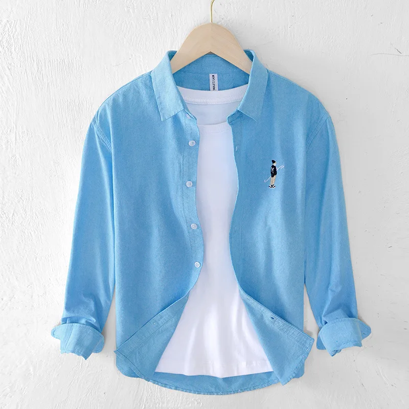 Мужская рубашка из ткани «окс» из чистого хлопка, длинный рукав, повседневная, с вышивкой, для ношения как нижняя или верхняя одежда, Jaet
Мужская рубашка из ткани «окс» из чистого хлопка, длинный рукав, повседневная, с вышивкой, для ношения как нижняя или верхняя одежда, Jaet