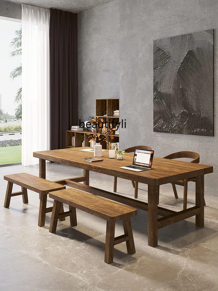 Modern Solid Wood Large Desk Leisure Area Living Room Study Integrated Learning Writing Desk Office Workbench
Modern Solid Wood Large Desk Leisure Area Living Room Study Integrated Learning Writing Desk Office Workbench